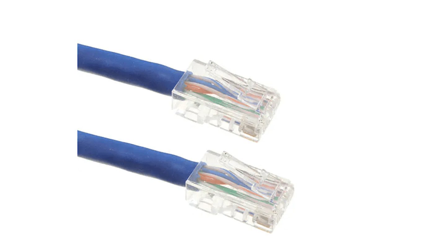 RS PRO Cat6 Male RJ45 to Male RJ45 Ethernet Cable, U/UTP, Blue PVC Sheath, 3m, UL 94 V0