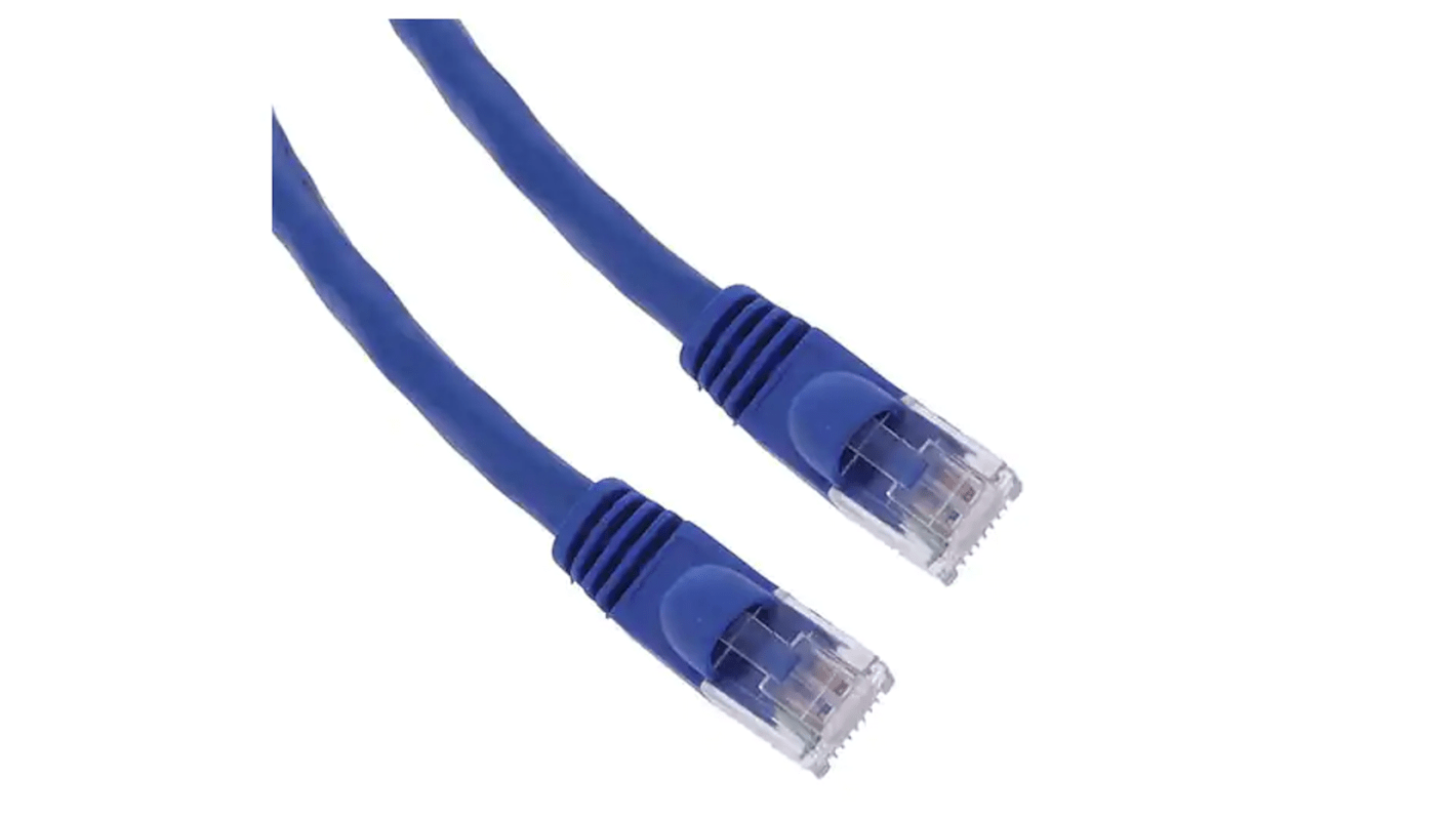 RS PRO Cat6 Male RJ45 to Male RJ45 Cable, U/UTP, Blue PVC