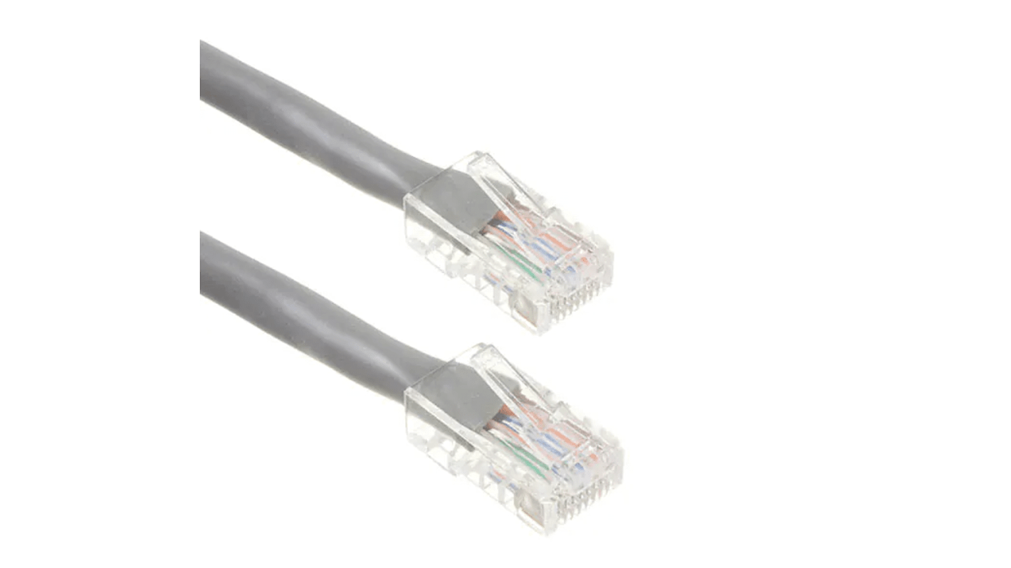 RS PRO Cat6 Male RJ45 to Male RJ45 Ethernet Cable, U/UTP, Grey PVC Sheath, 3m, UL 94 V0