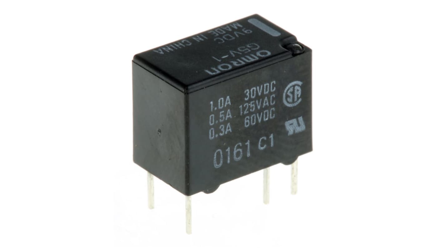 G5V-1 DC9 | Omron PCB Mount Relay, 9V dc Coil, 1A Switching Current ...