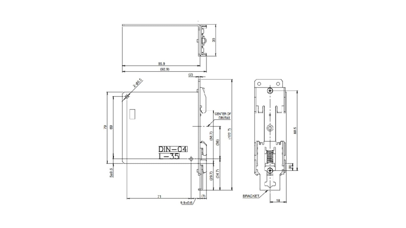 TDKラムダ 取り付けブラケット RWS50B用 アクセサリ DIN-04 RWS-B