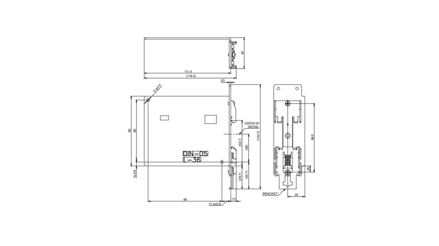 TDKラムダ 取り付けブラケット RWS100B用 アクセサリ DIN-05 RWS-B