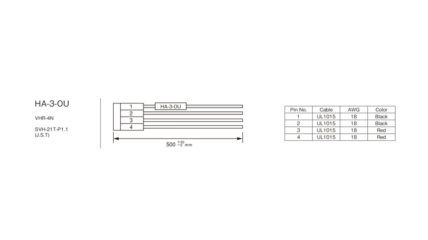 TDKラムダ ワイヤハーネス VS30C用 アクセサリ HA-3-OU VS-C