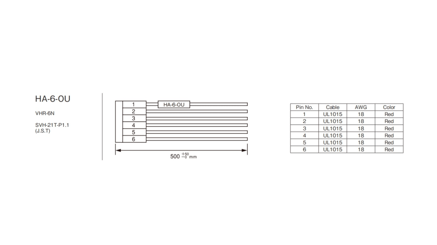 TDKラムダ ワイヤハーネス VS150E用 アクセサリ HA-6-OU VS-E