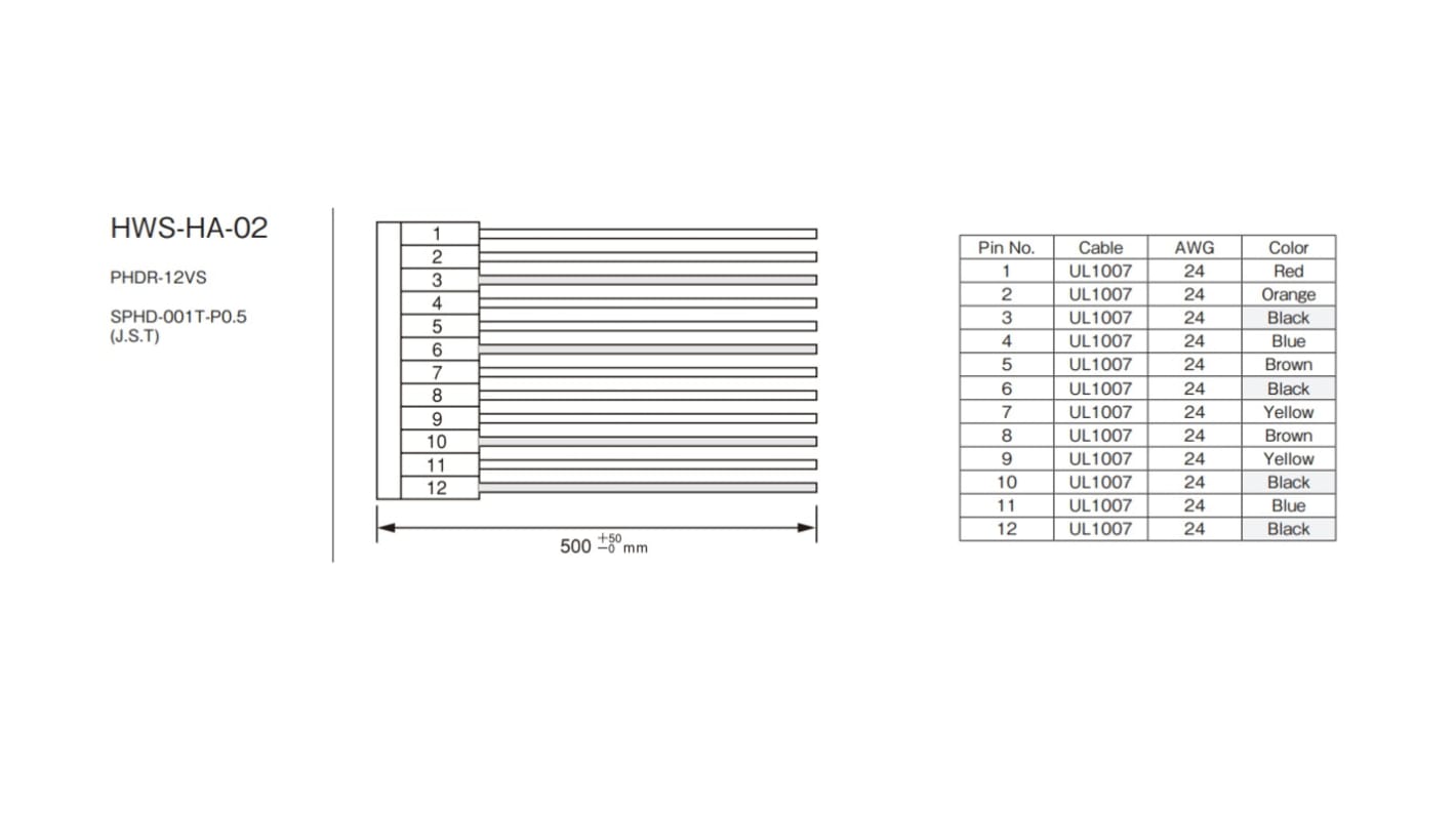 TDK-Lambda Wire Harness, for use with HWS300, HWS600, HWS1000, HWS1500, HWS1800T, HWS Series