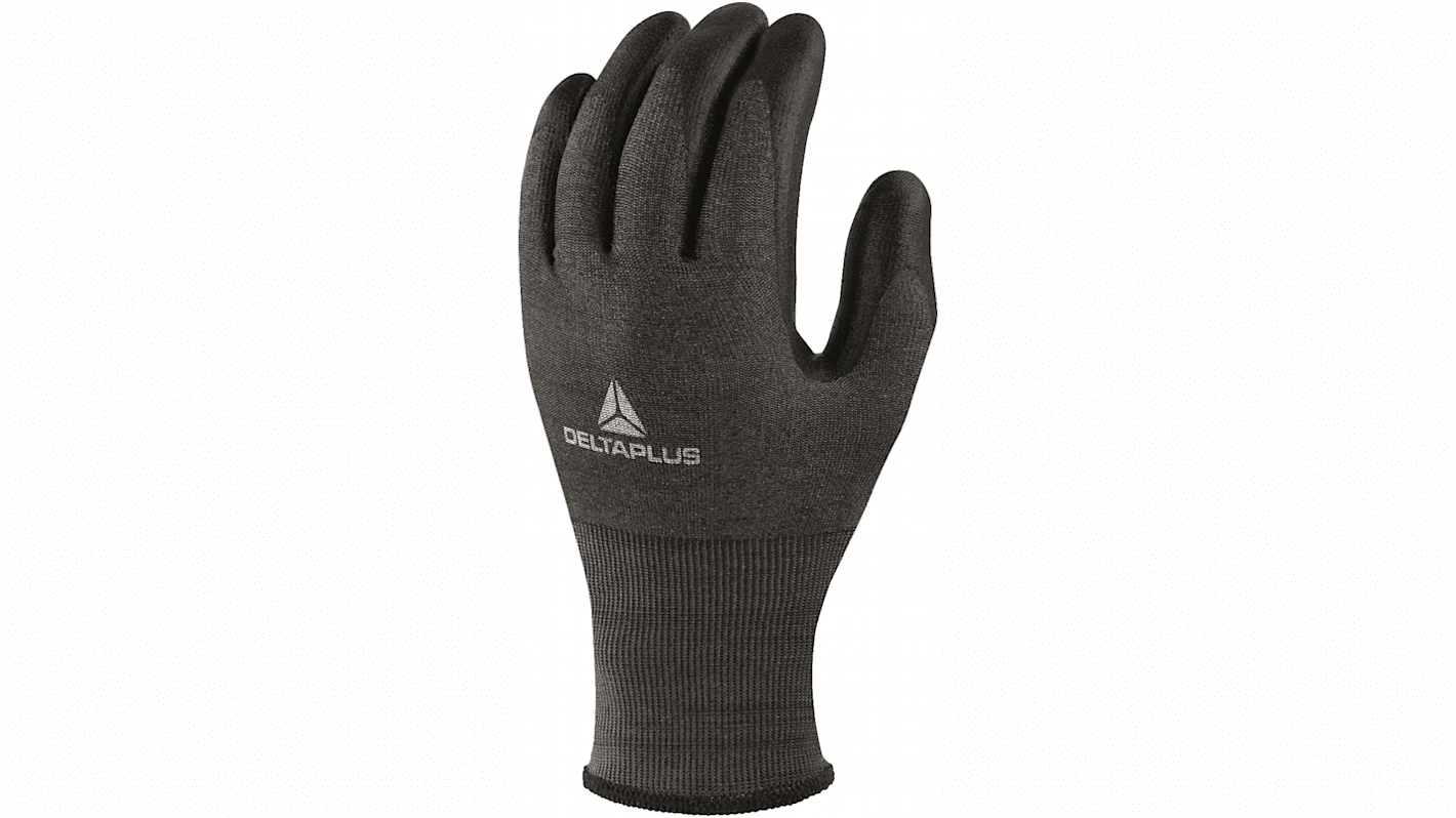 Delta Plus VENICUTD Black Polyurethane Cut Resistant Work Gloves, Size 10, Polyurethane Coating