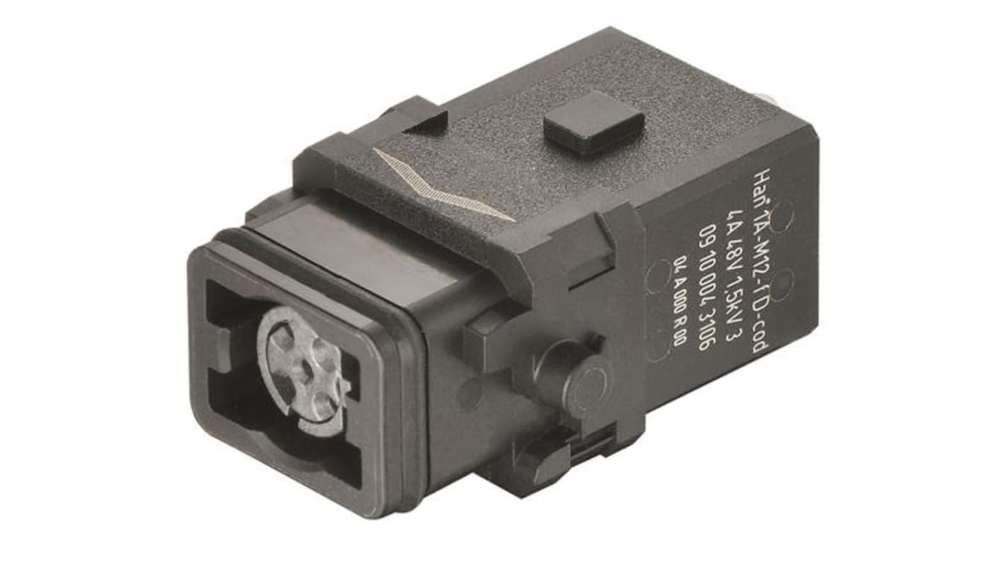 Inserto de conector de potencia HARTING Hembra, serie Han 1A