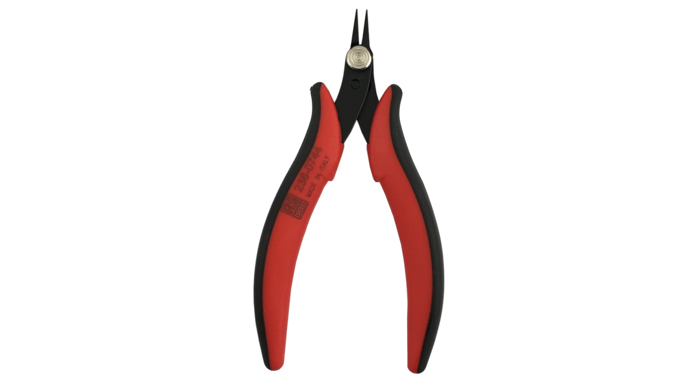 RS PRO Long Nose Pliers, 136 mm Overall, Straight Tip, 12mm Jaw