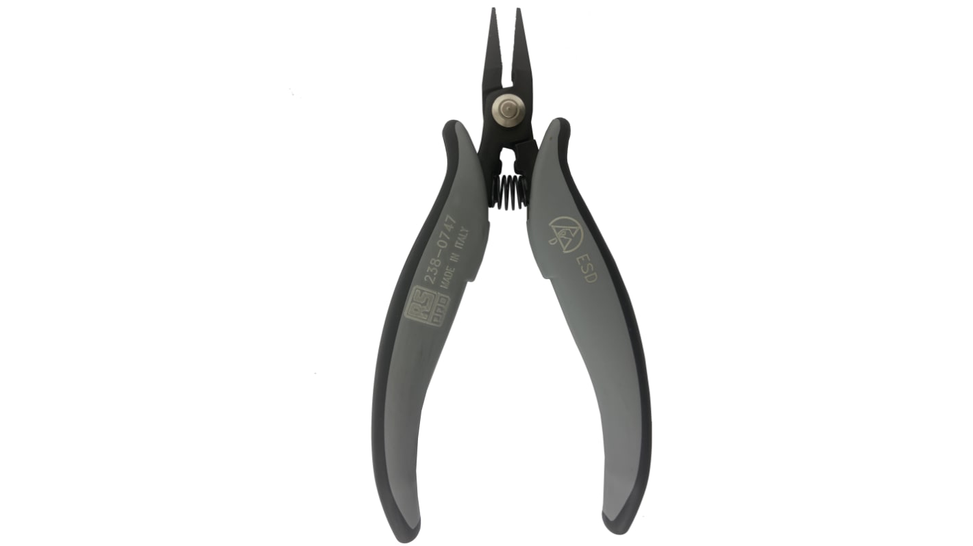 RS PRO Long Nose Pliers, 146 mm Overall, Straight Tip, 19mm Jaw, ESD