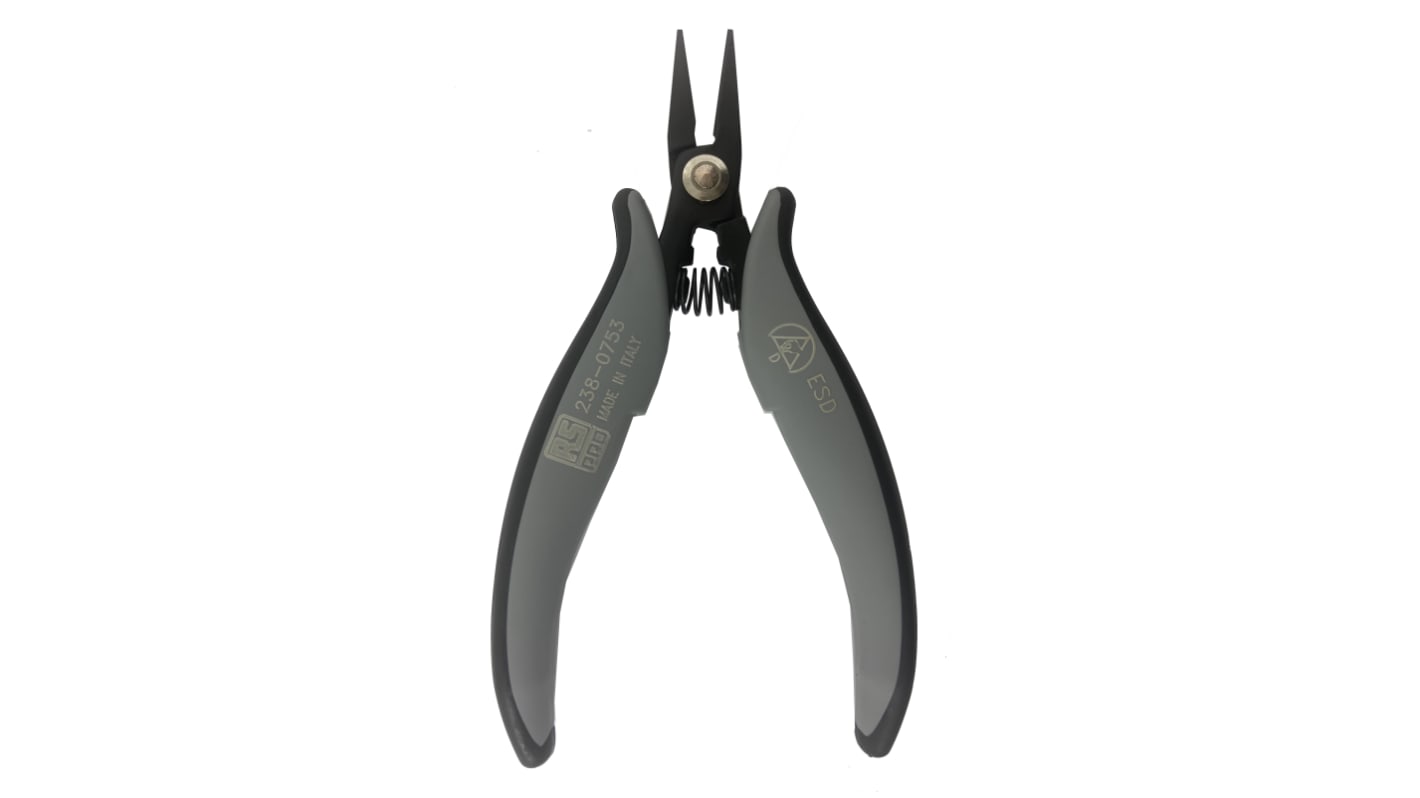 RS PRO Flat Nose Pliers, 146 mm Overall, Straight Tip, 19mm Jaw, ESD