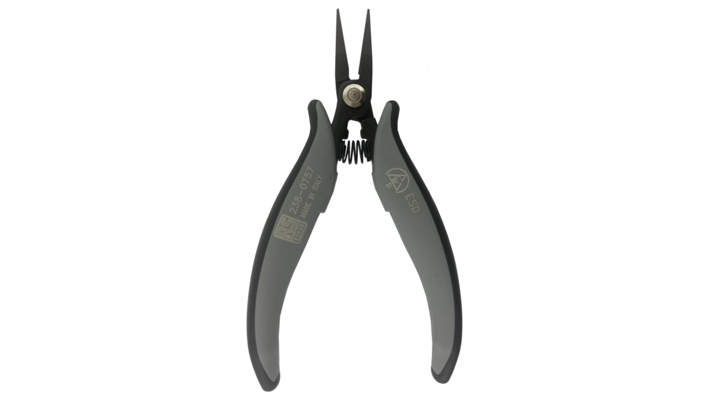 RS PRO Long Nose Pliers, 154 mm Overall, Straight Tip, 25mm Jaw, ESD