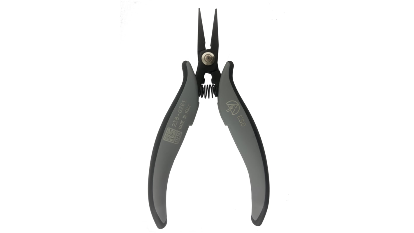 RS PRO Flat Nose Pliers, 154 mm Overall, Straight Tip, 25mm Jaw, ESD