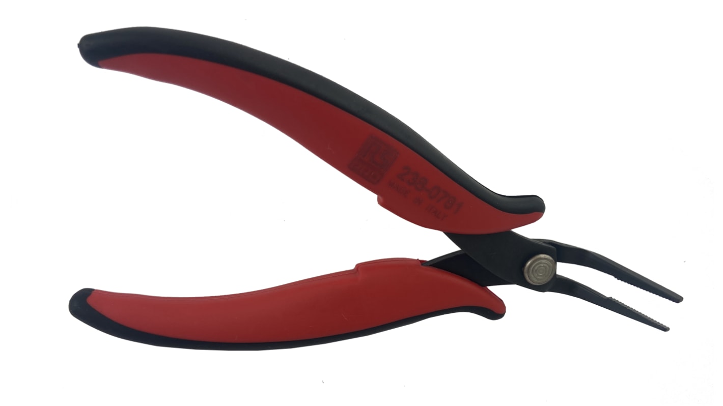 RS PRO Long Nose Pliers, 152 mm Overall, Angled Tip, 16mm Jaw