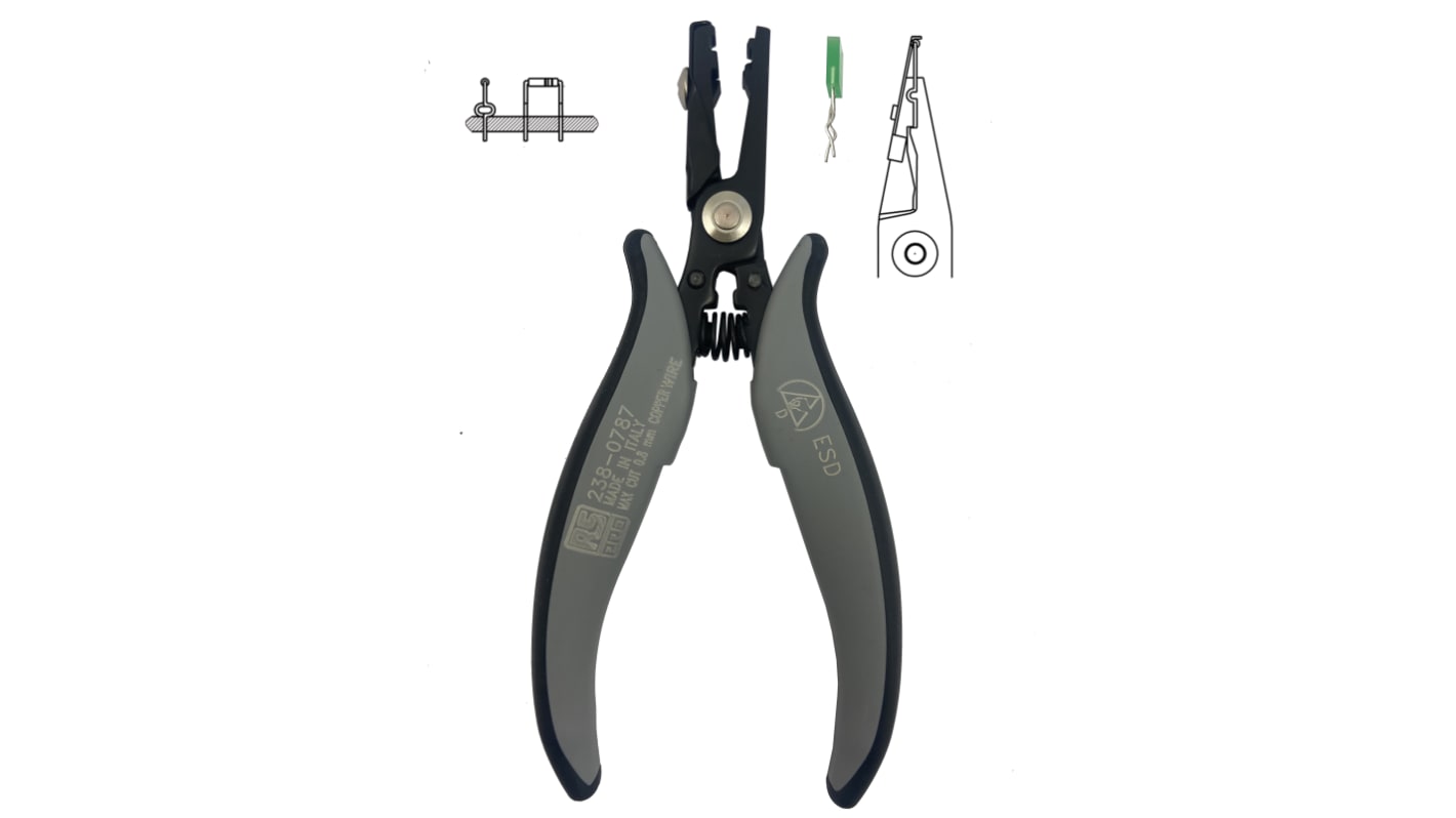 RS PRO Formzange Schneidkraft → 0,8 mm 150 mm ESD