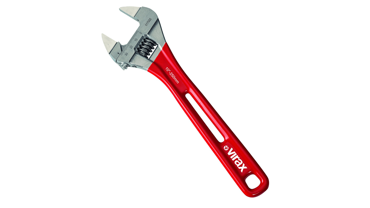 Virax Adjustable Spanner, 207 mm Overall, 30mm Jaw Capacity, Anti-Slip Handle