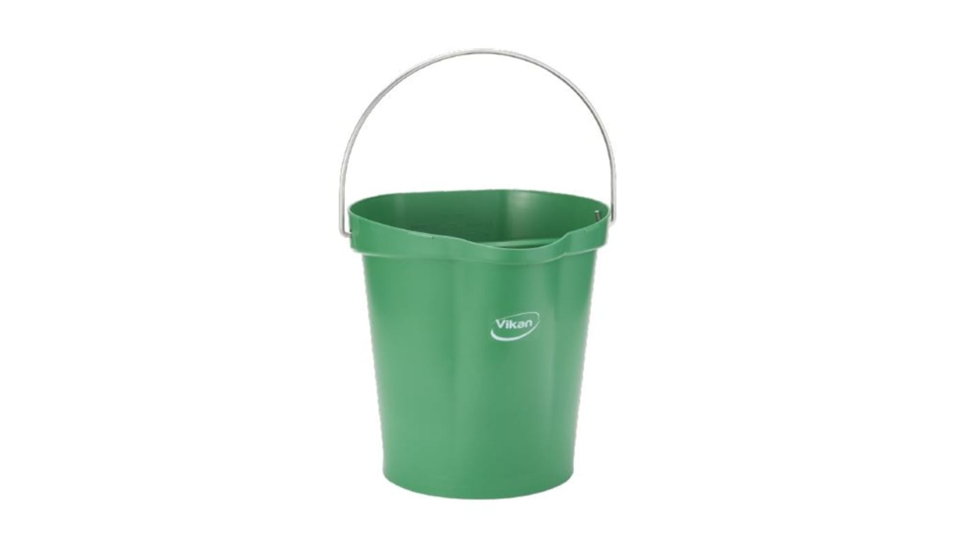 12L Polypropylene Green Bucket With Handle