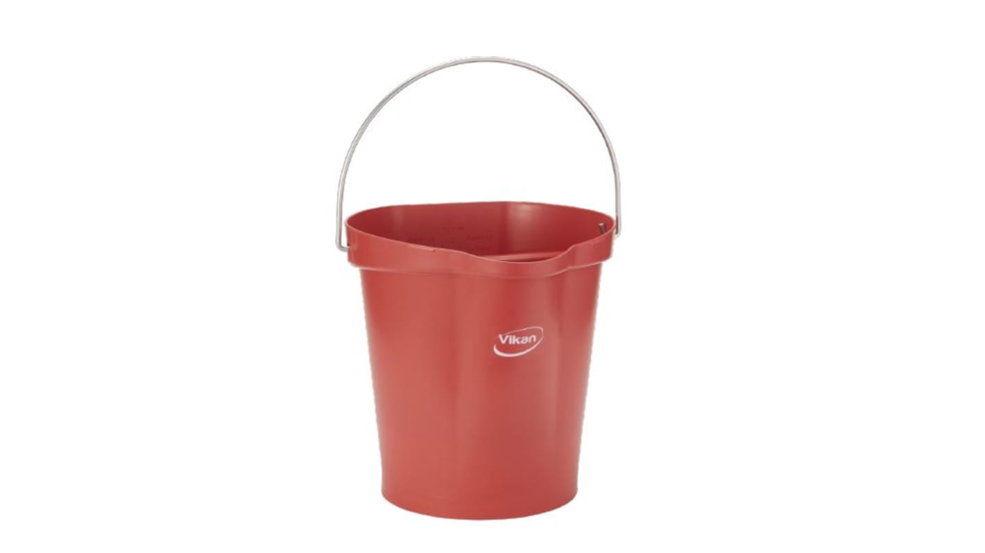 12L Polypropylene Red Bucket With Handle