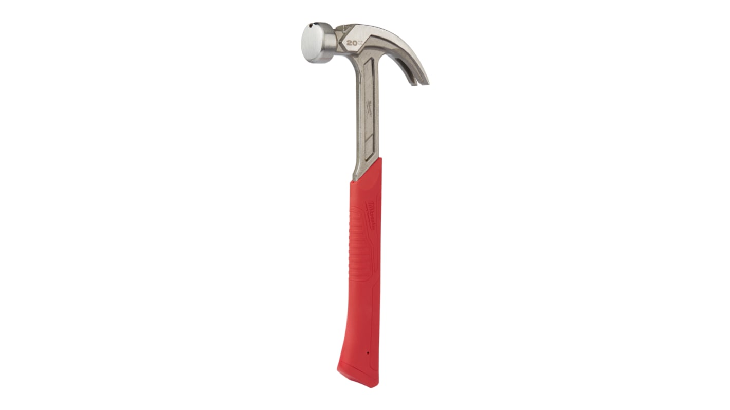 Milwaukee Steel Claw Hammer with Rubber Handle, 570g