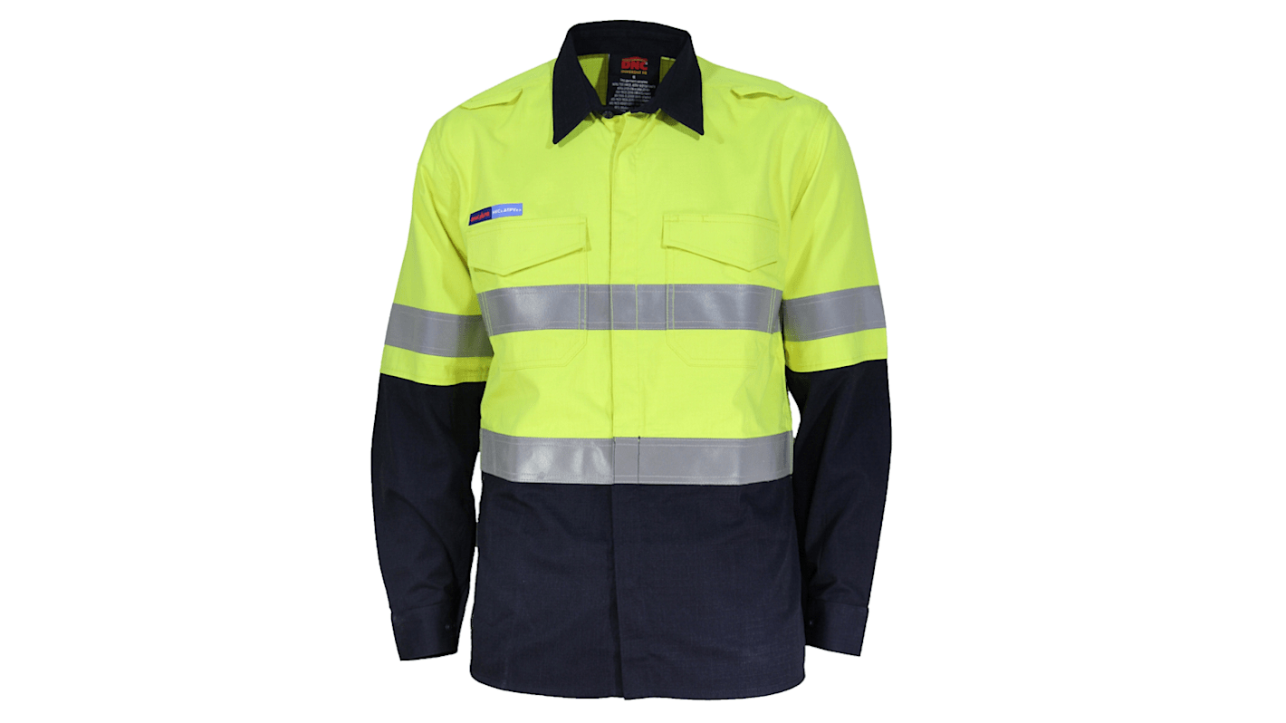 DNC 3455 Yellow/Navy Cotton, Modacrylic Work Shirt, UK 4XL