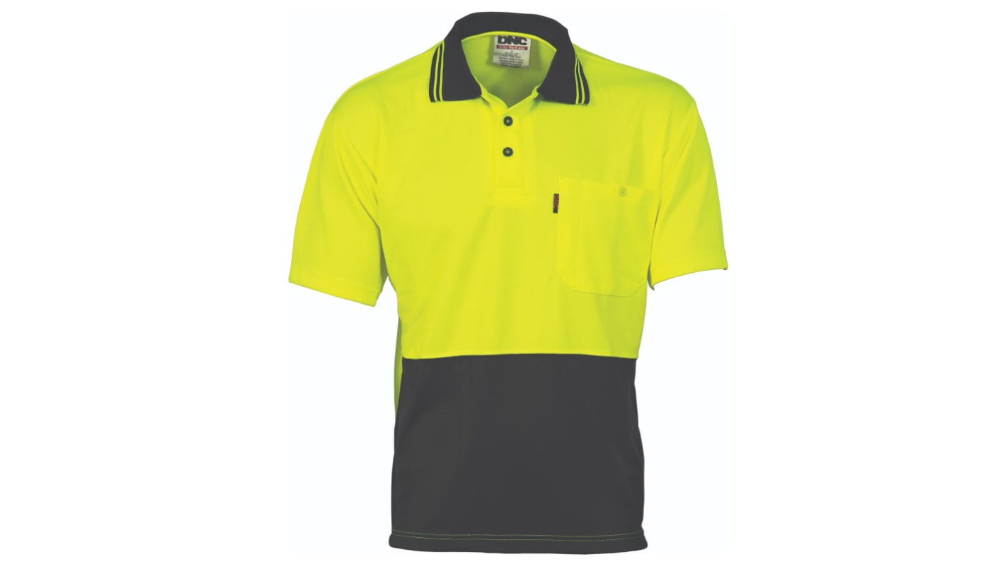 DNC 3811 Yellow/Black Unisex Hi Vis Polo Shirt, 3XL