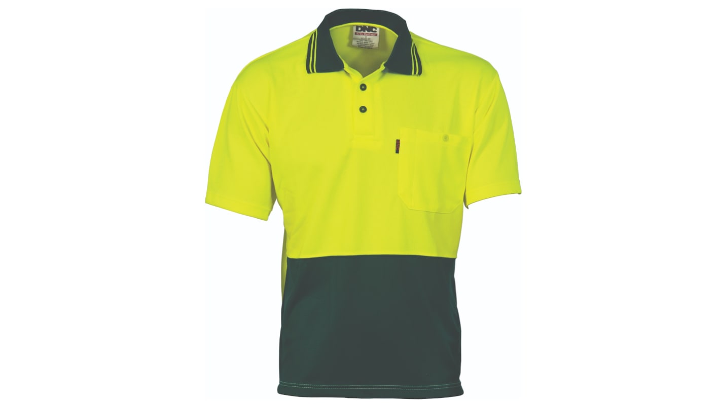 DNC 3811 Green/Yellow Unisex Hi Vis Polo Shirt, XL
