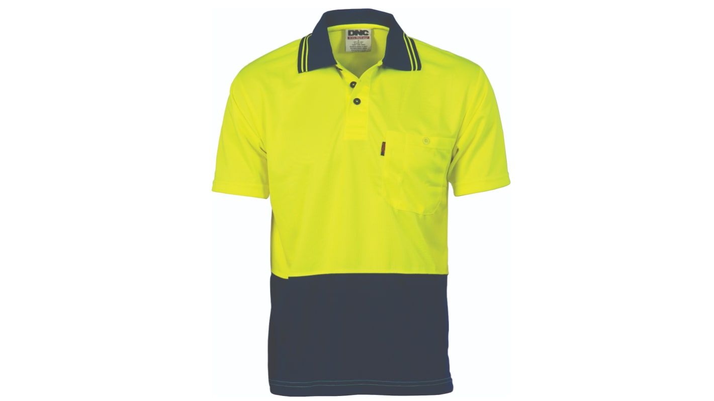 DNC 3811 Yellow/Navy Unisex Hi Vis Polo Shirt, XXL