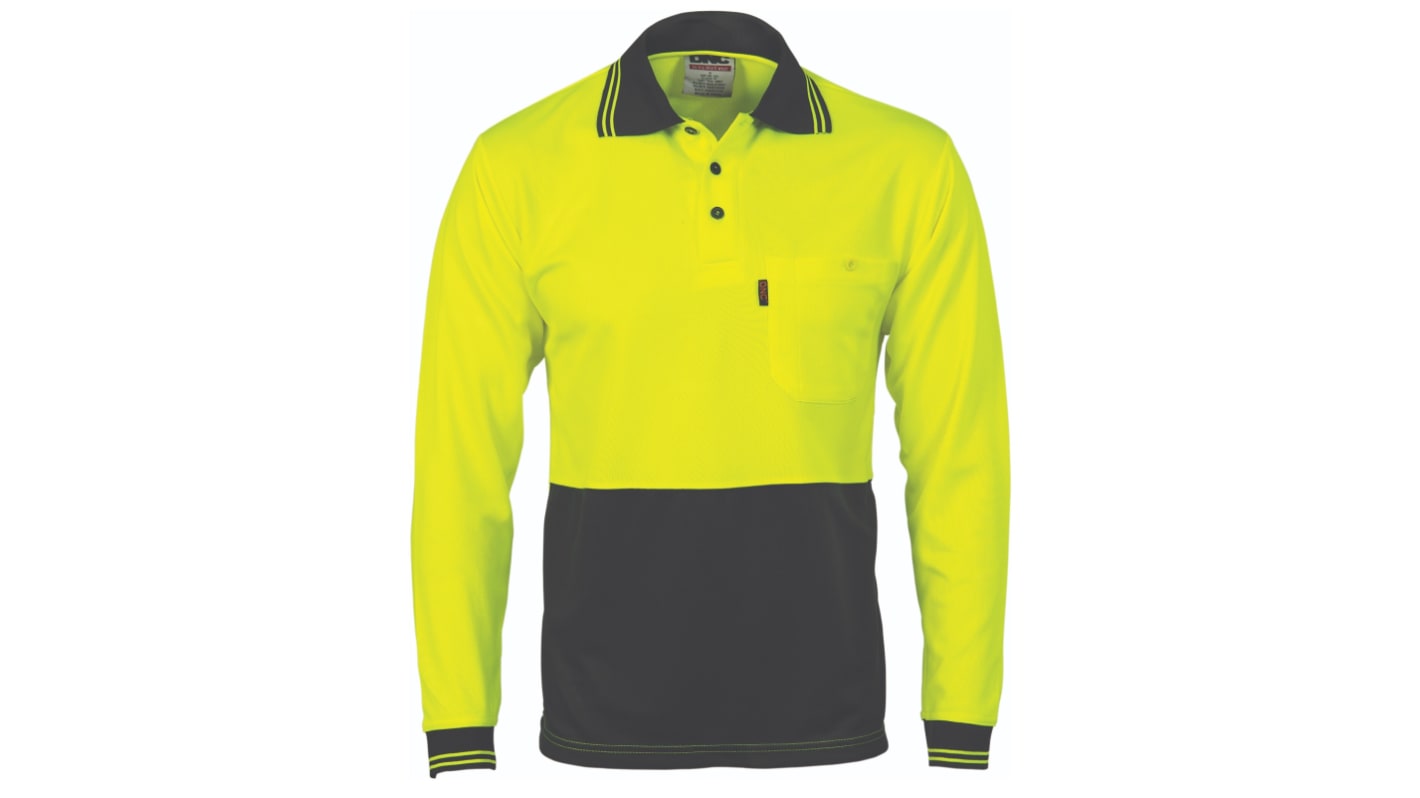 DNC 3813 Yellow/Black Unisex Hi Vis Polo Shirt, XXL