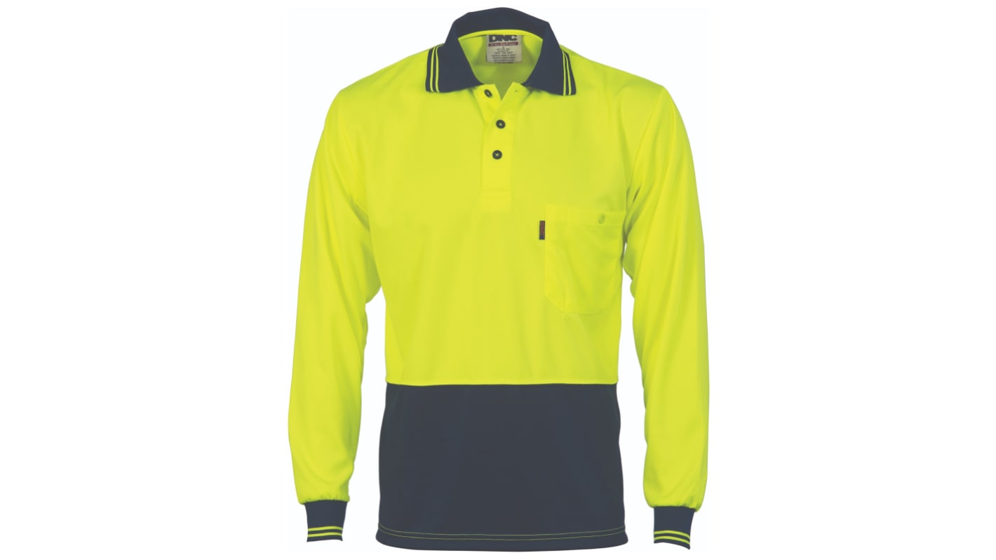 DNC 3813 Yellow/Navy Unisex Hi Vis Polo Shirt, 4XL