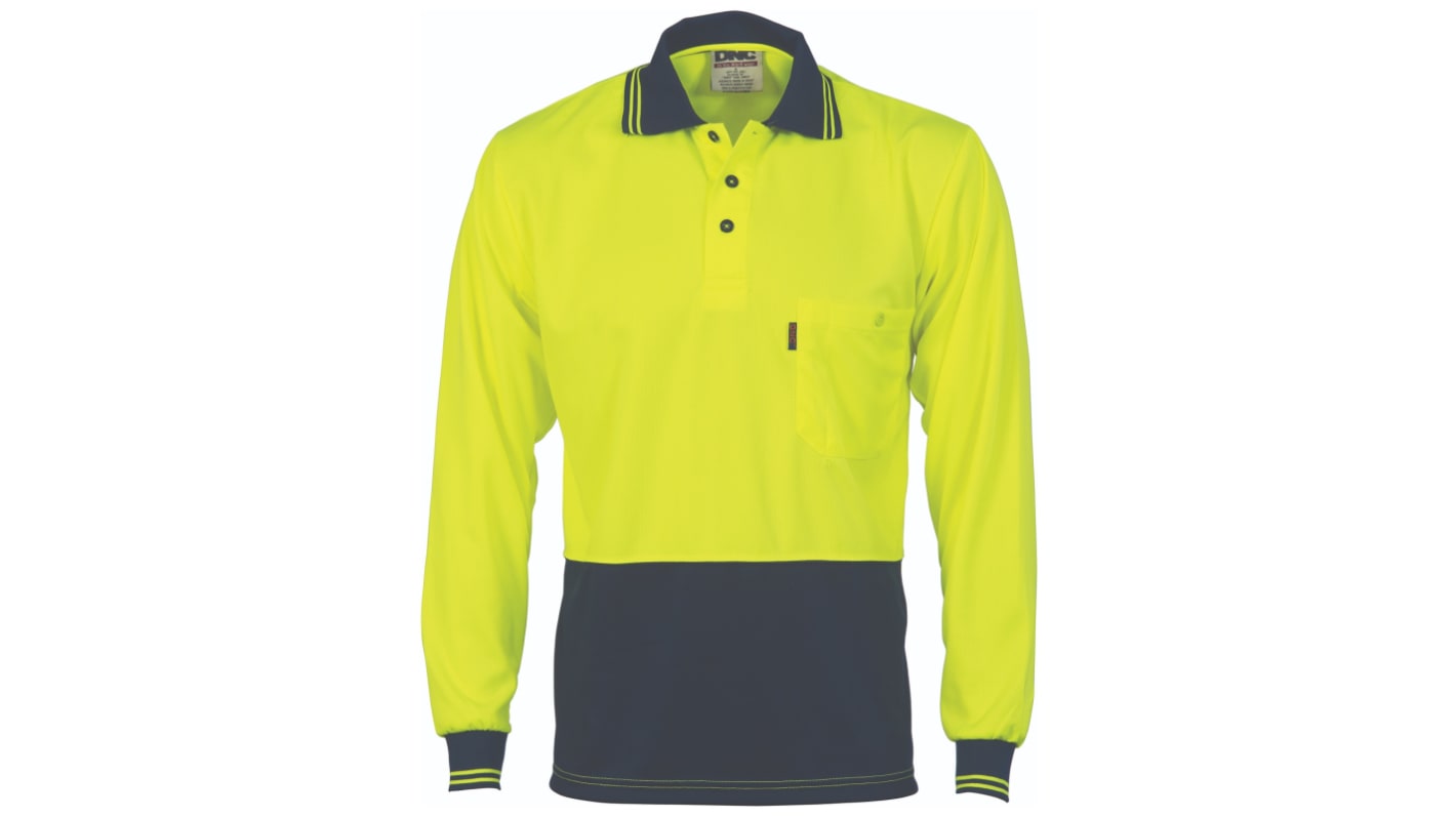 DNC 3813 Yellow/Navy Unisex Hi Vis Polo Shirt, XL