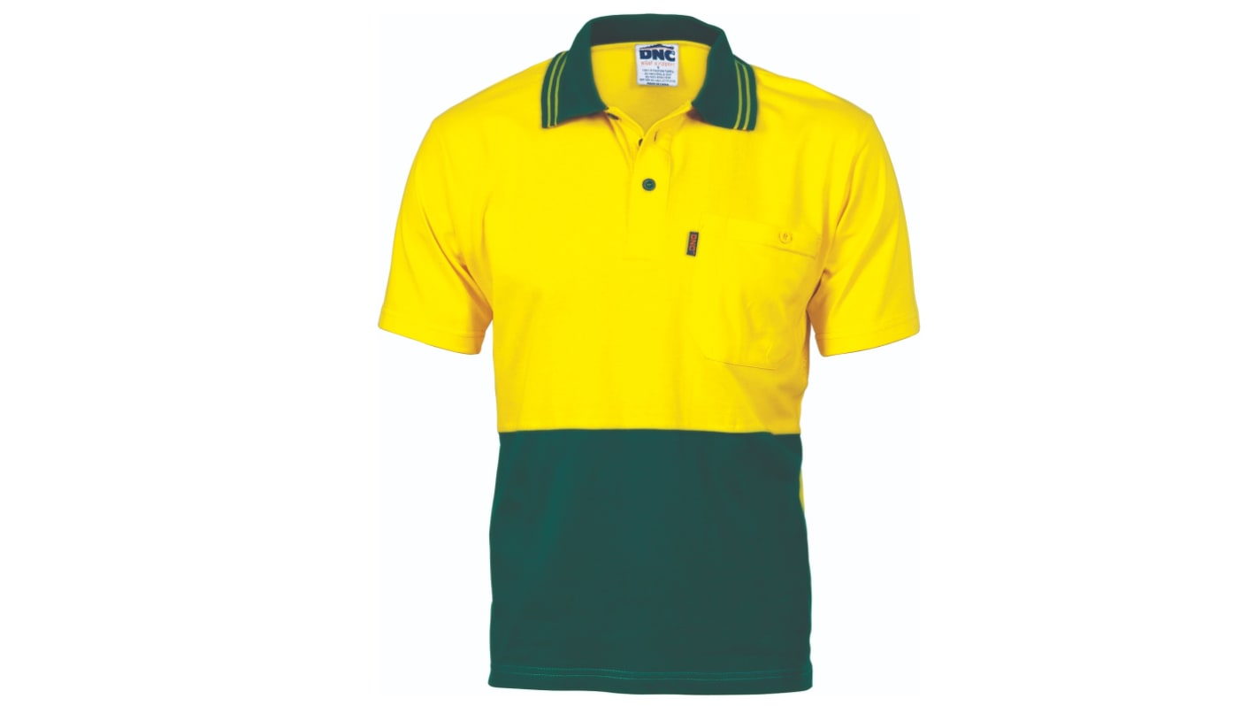 DNC 3845 Green/Yellow Unisex Hi Vis Polo Shirt, XXL