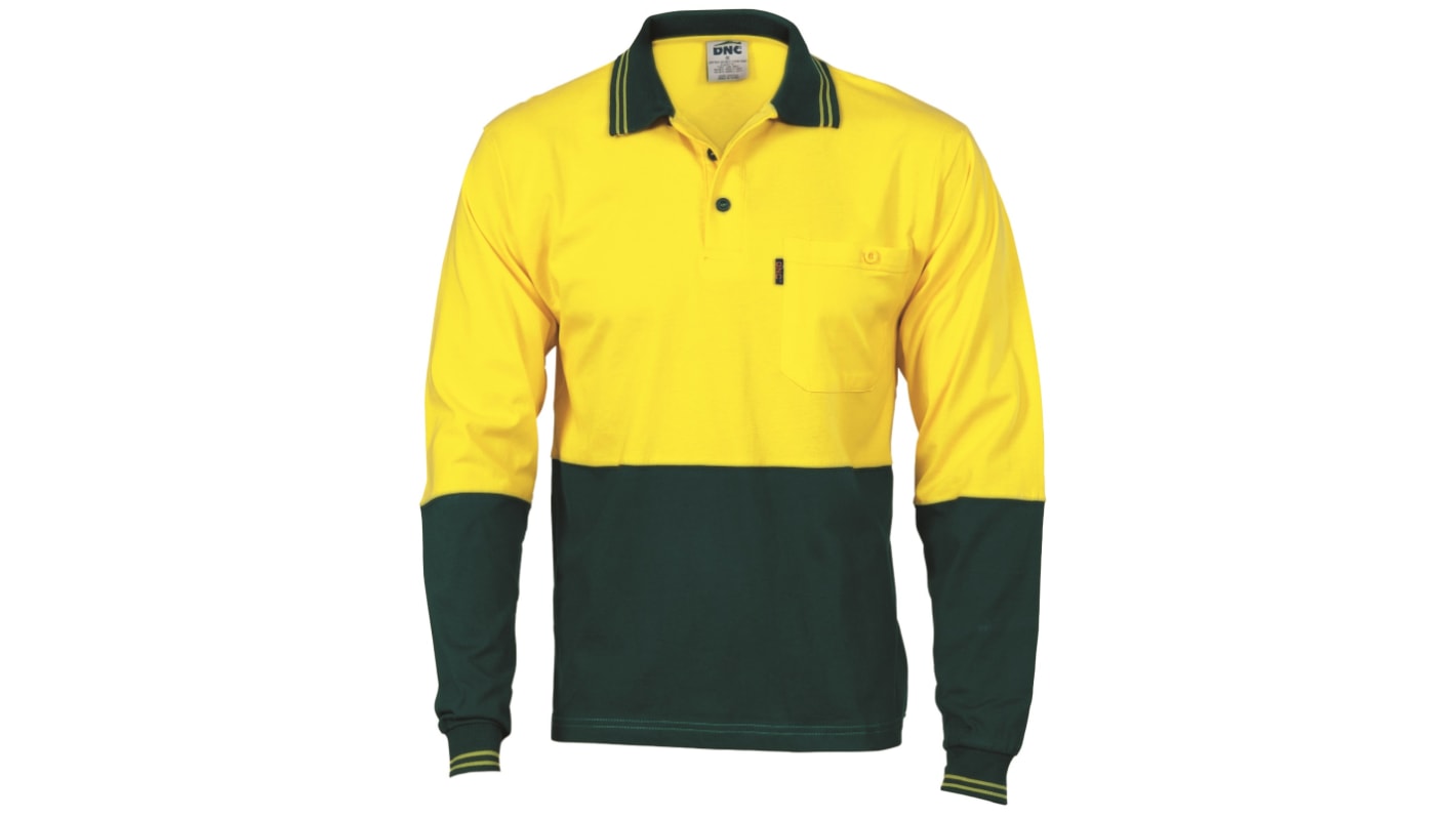 DNC 3846 Green/Yellow Unisex Hi Vis Polo Shirt, XS