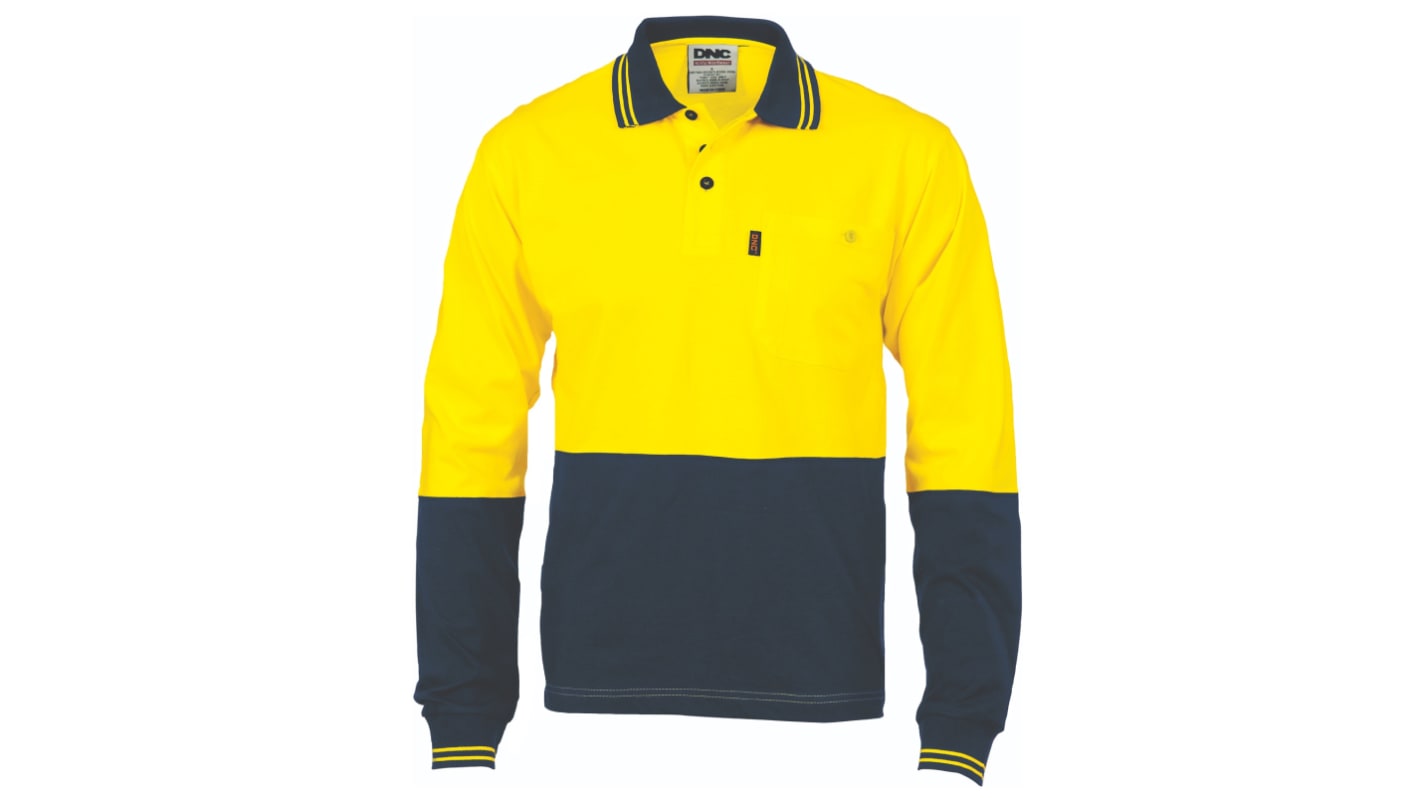 DNC 3846 Yellow/Navy Unisex Hi Vis Polo Shirt, XS