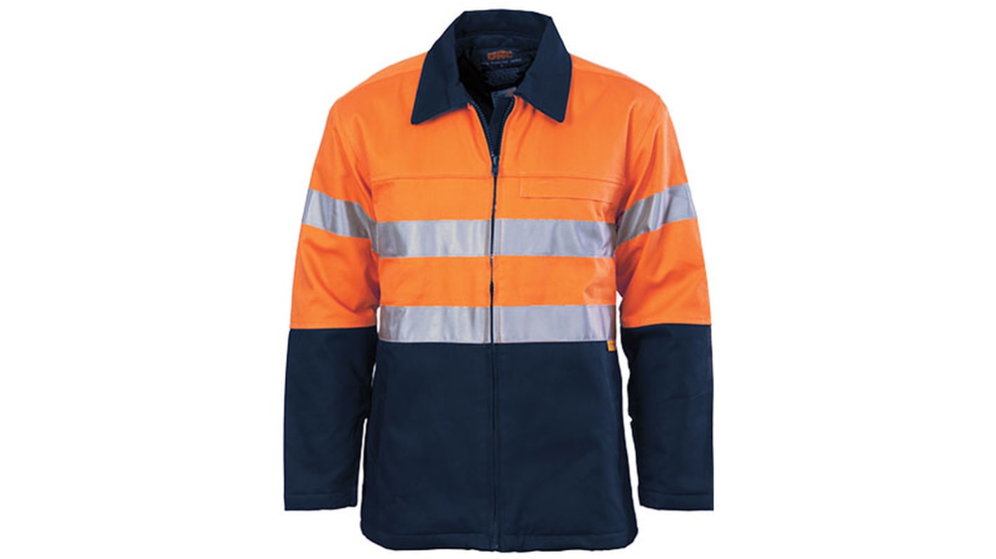 DNC 3858 Orange/Navy Unisex Hi Vis Jacket, XXL