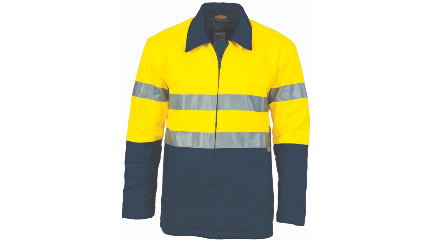 DNC 3858 Yellow/Navy Unisex Hi Vis Jacket, XS