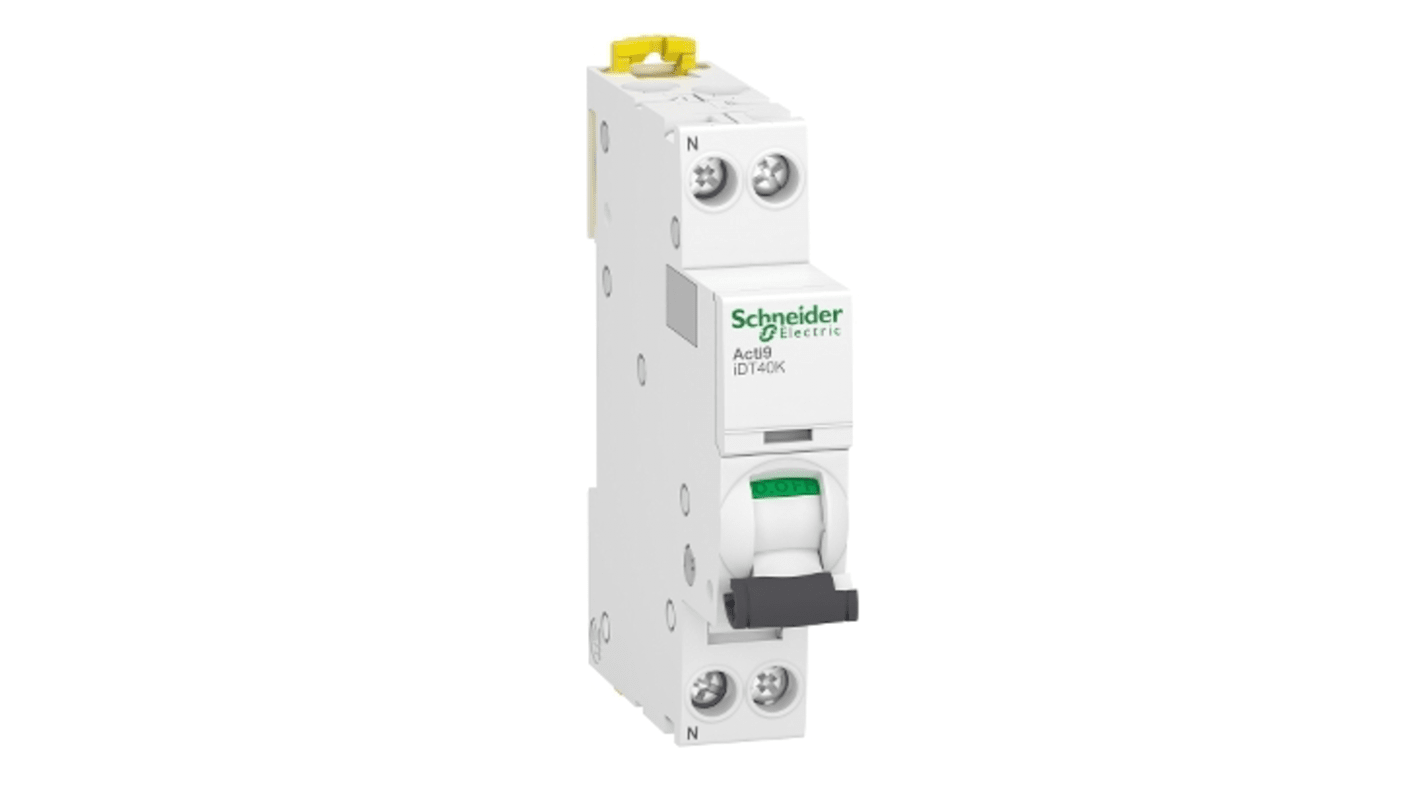 Disjoncteur Schneider Electric Acti9 iDT40K 1P+N, 25A, montage rail DIN