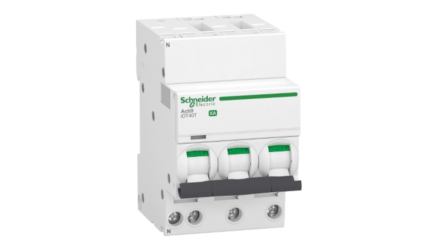 Schneider Electric Acti9 iDT40T XA Leitungsschutzschalter Typ C, Pol 3P+N 40A 400V Acti 9 DIN-Schienen-Montage