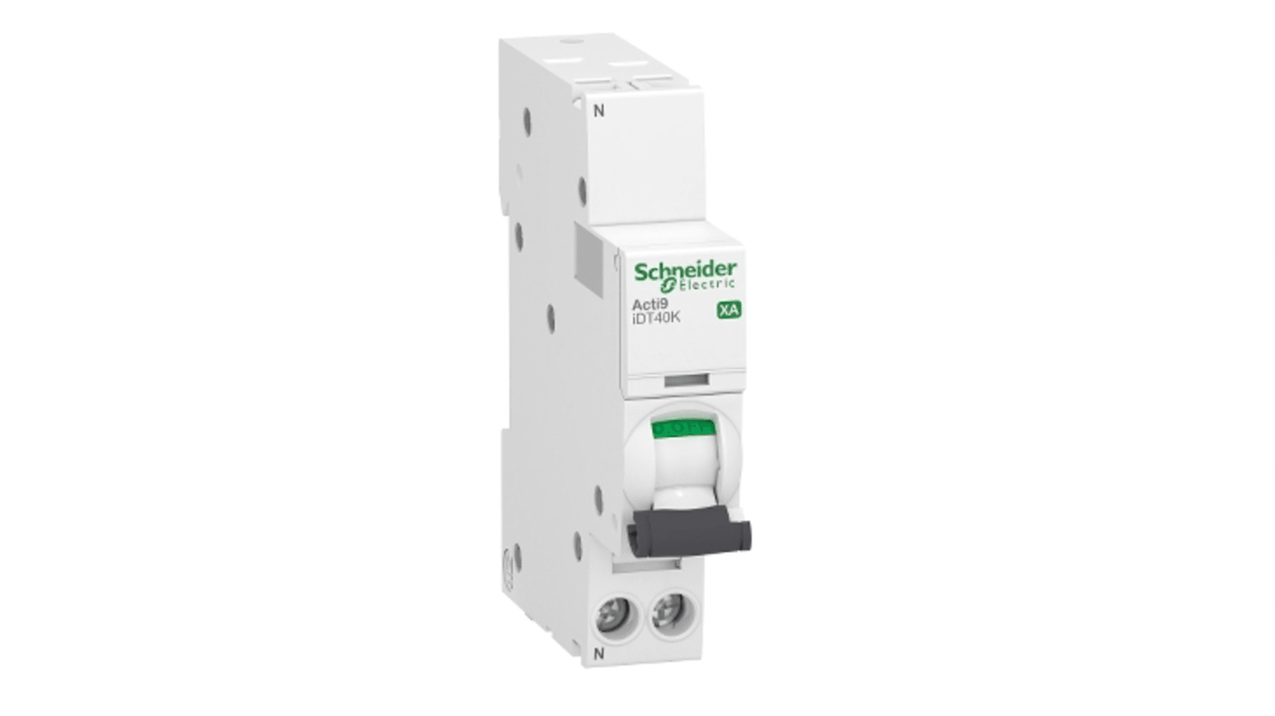 Schneider Electric Acti 9 Acti9 iDT40K XA MCB, 1P+N, 16A Curve C, 230V AC