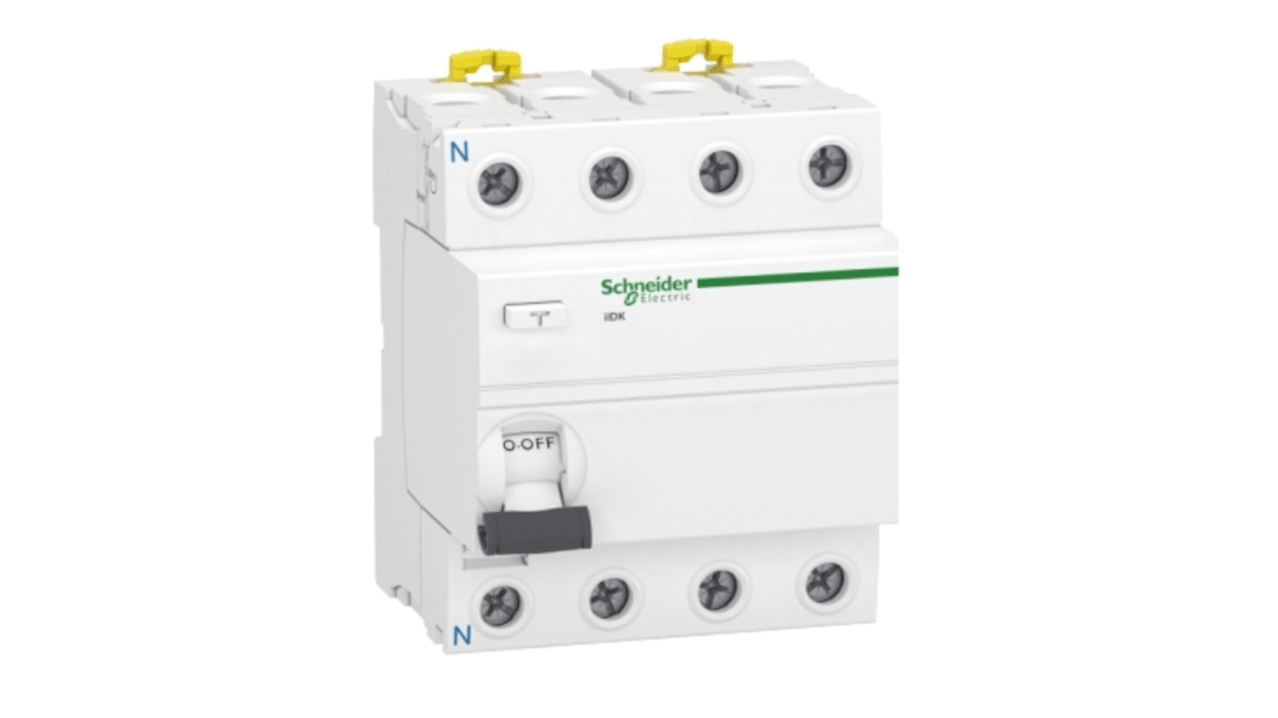 Interrupteur différentiel Schneider Electric Acti9 iIDK, 4 Pôles, 25A, 30mA, Type AC