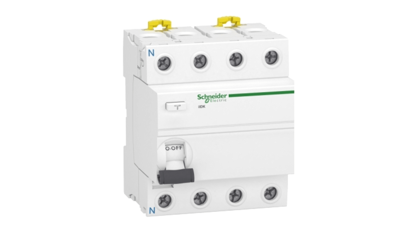 Interrupteur différentiel Schneider Electric Acti9 iIDK, 4 Pôles, 40A, 30mA, Type AC