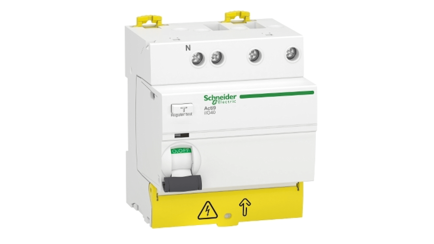 Interrupteur différentiel Schneider Electric Acti9 iIG40, 3P+N Pôles, 25A, 30mA, Type AC