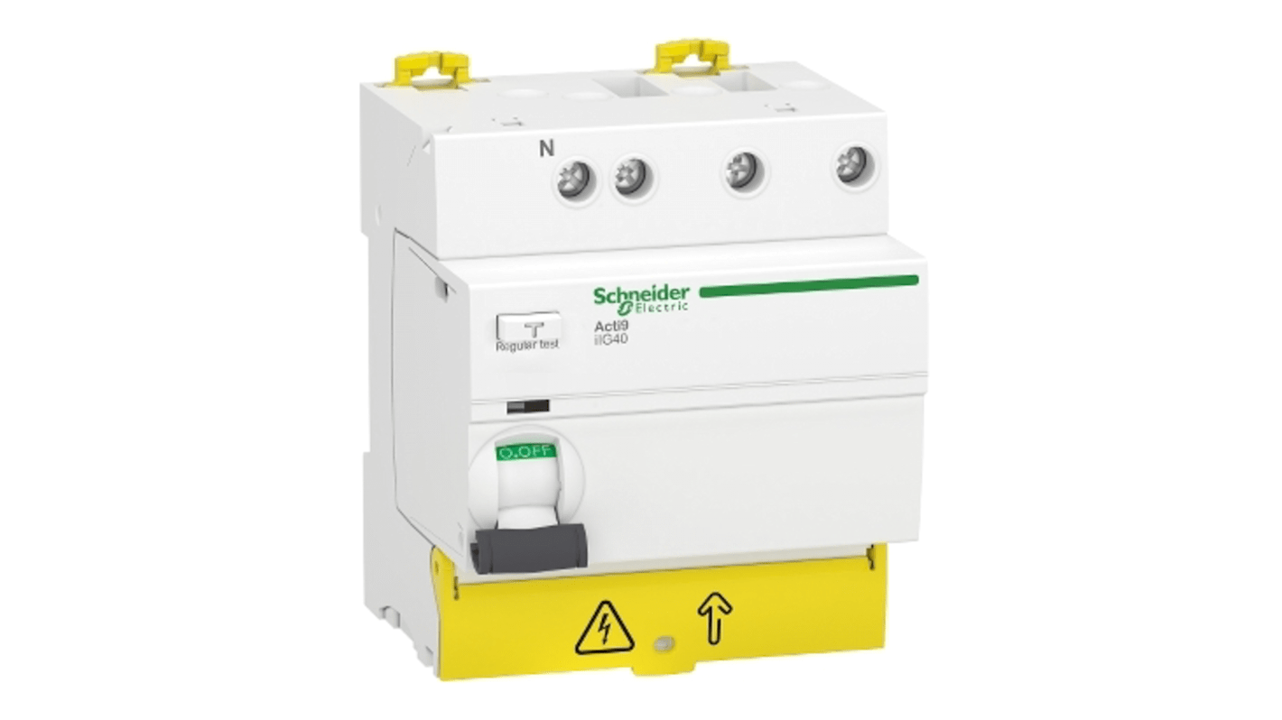 RCCB Schneider Electric Acti9 iIG40, 3P+N, 63A, sensibilità 30mA, Tipo AC