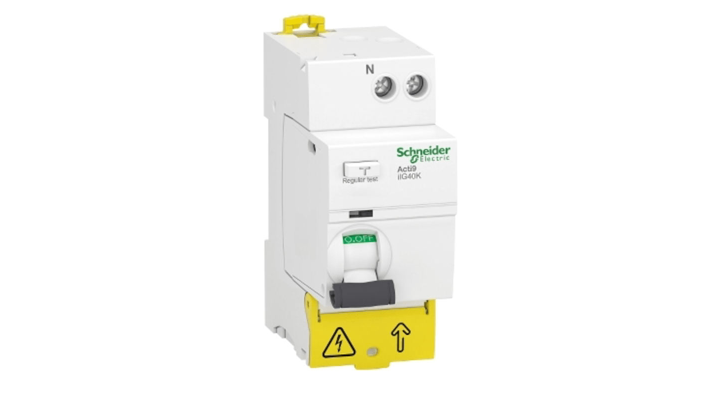 RCCB Schneider Electric Acti9 iIG40K, 1P+N, 40A, sensibilità 30mA, Tipo AC