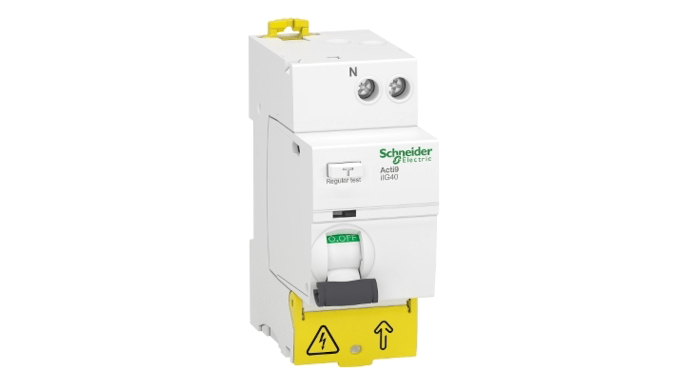 Interrupteur différentiel Schneider Electric Acti9 iIG40, 1P+N Pôles, 63A, 300mA, Type AC