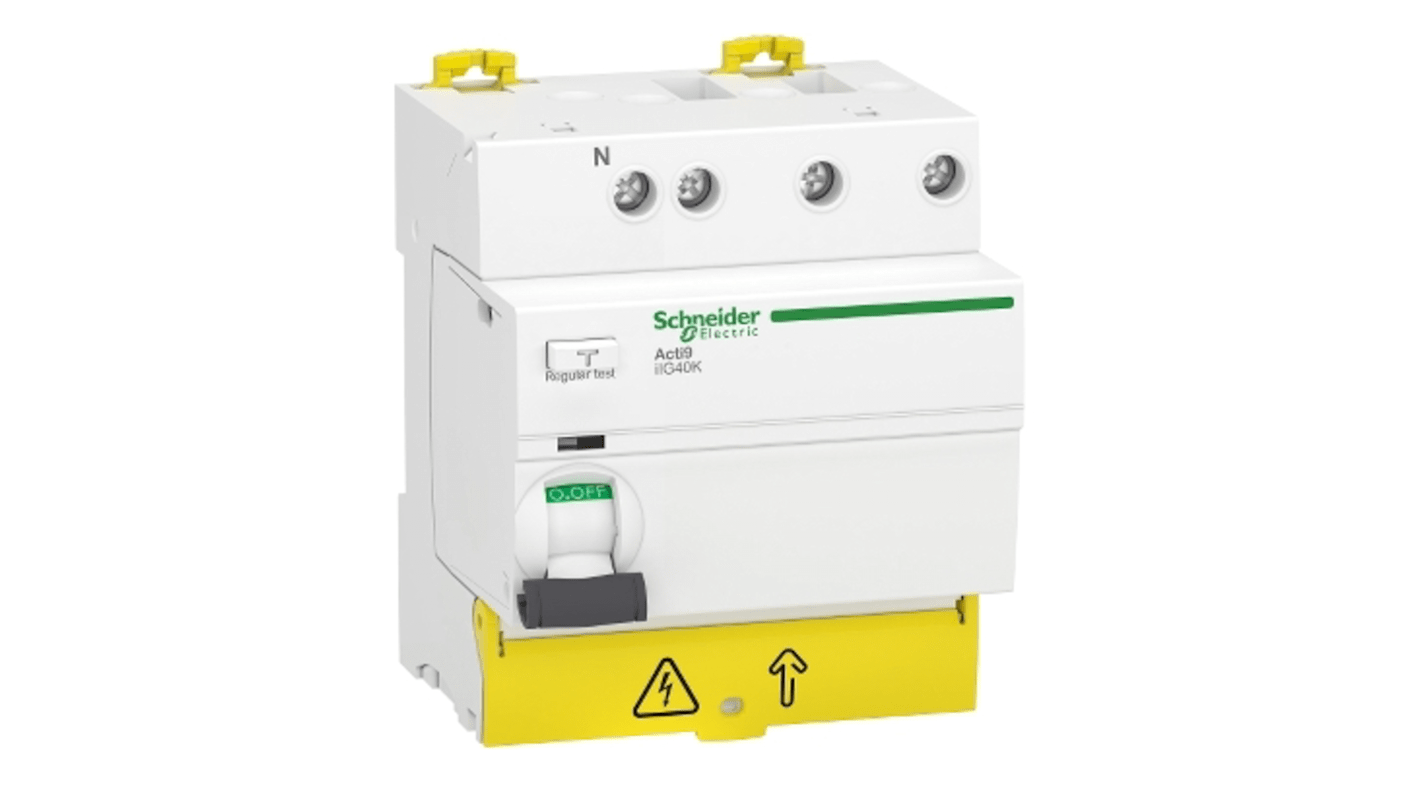 Interrupteur différentiel Schneider Electric Acti9 iIG40K, 3P+N Pôles, 40A, 300mA, Type AC