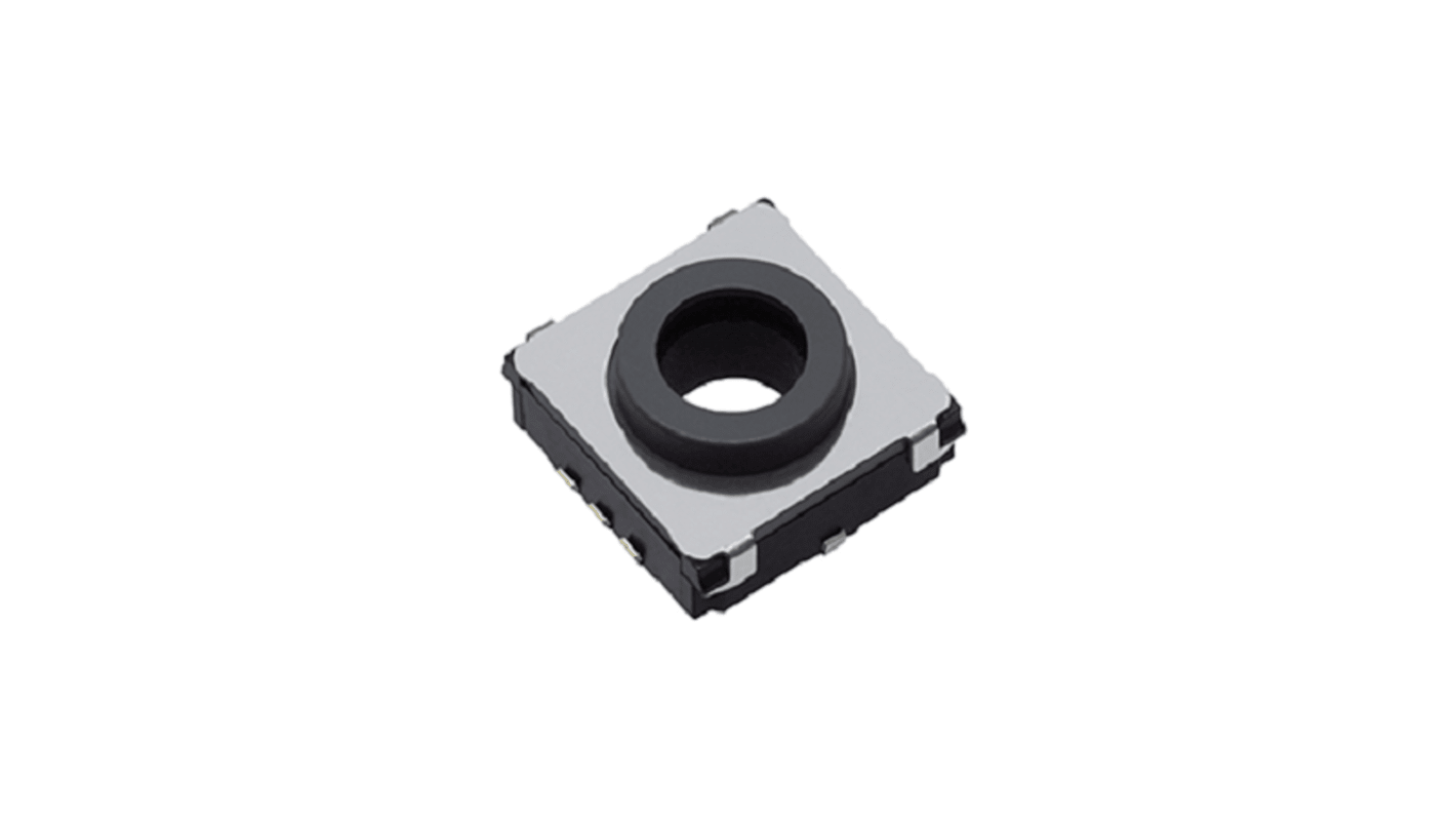 Black, Grey Push Plate Tactile Switch, SPST 20 mA Surface Mount