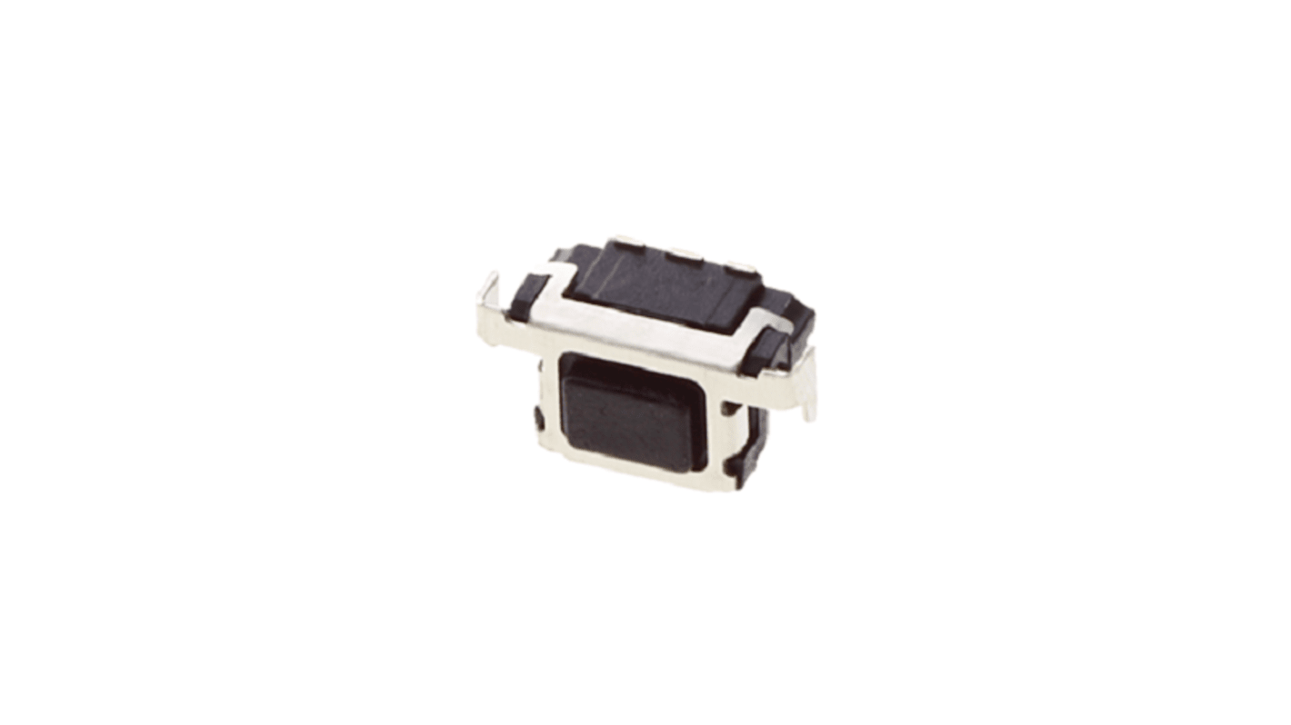 Black, Grey Push Plate Tactile Switch, SPST 20 mA Edge Mount