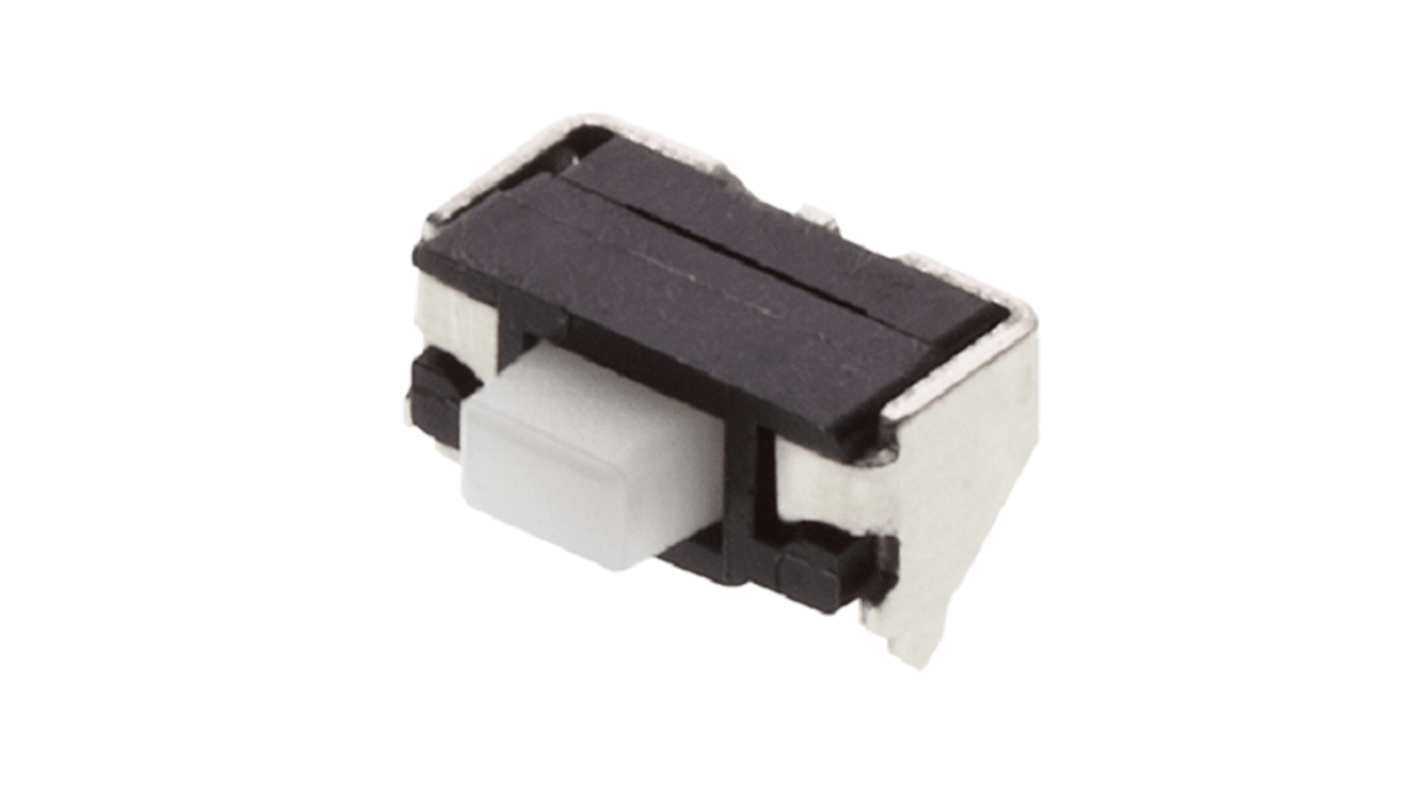 Black, Grey Push Plate Tactile Switch, SPST 20 mA Surface Mount