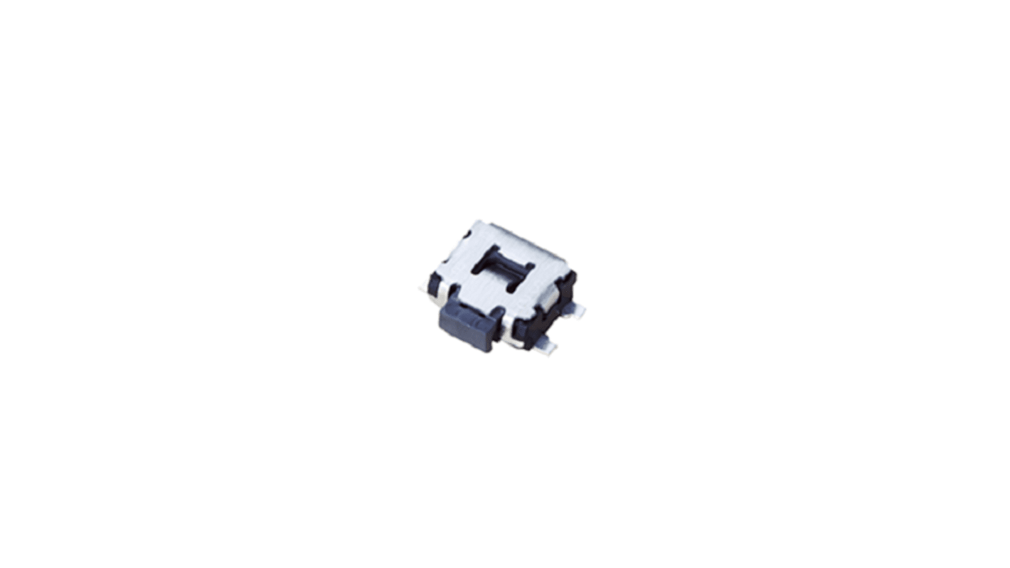 Black, Grey Push Plate Tactile Switch, SPST 50 mA Surface Mount