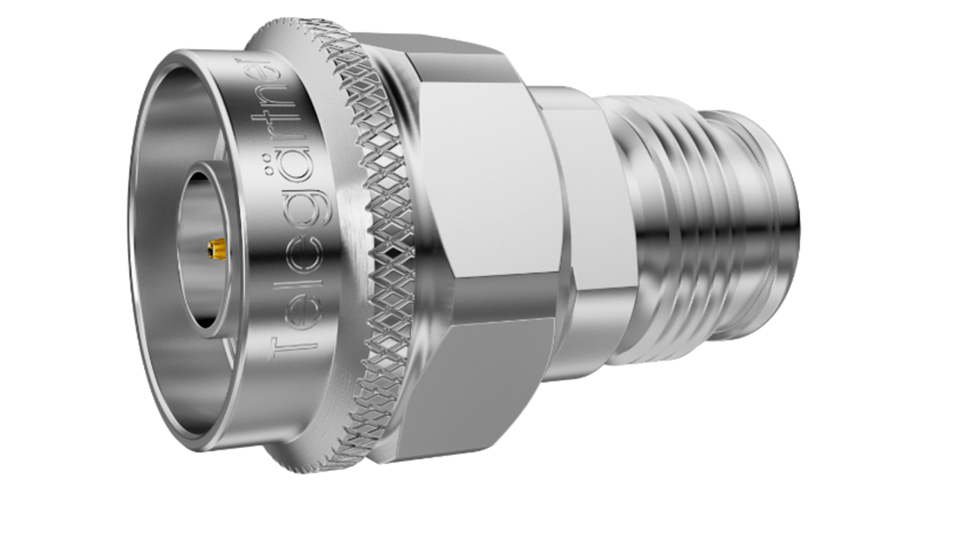 Adaptateur coaxial Telegartner N Mâle vers 2.2-5 Femelle, Droit, 50Ω 0 → 6GHz