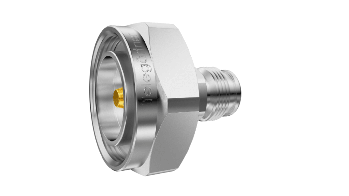 Adaptateur coaxial Telegartner 7/16 Mâle vers 2.2-5 Femelle, Droit, 50Ω 0 → 6GHz